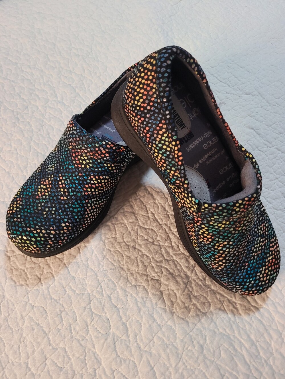 Grey's Anatomy Softwalk Meredith Sport Slip On Clog Sz 7 Leather Dot Like New